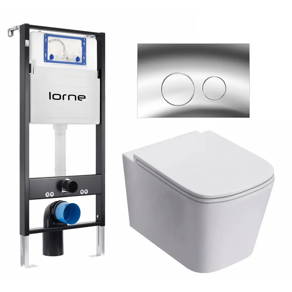 Фото Комплект инсталляция с унитазом Lorne 630185 цвет белый