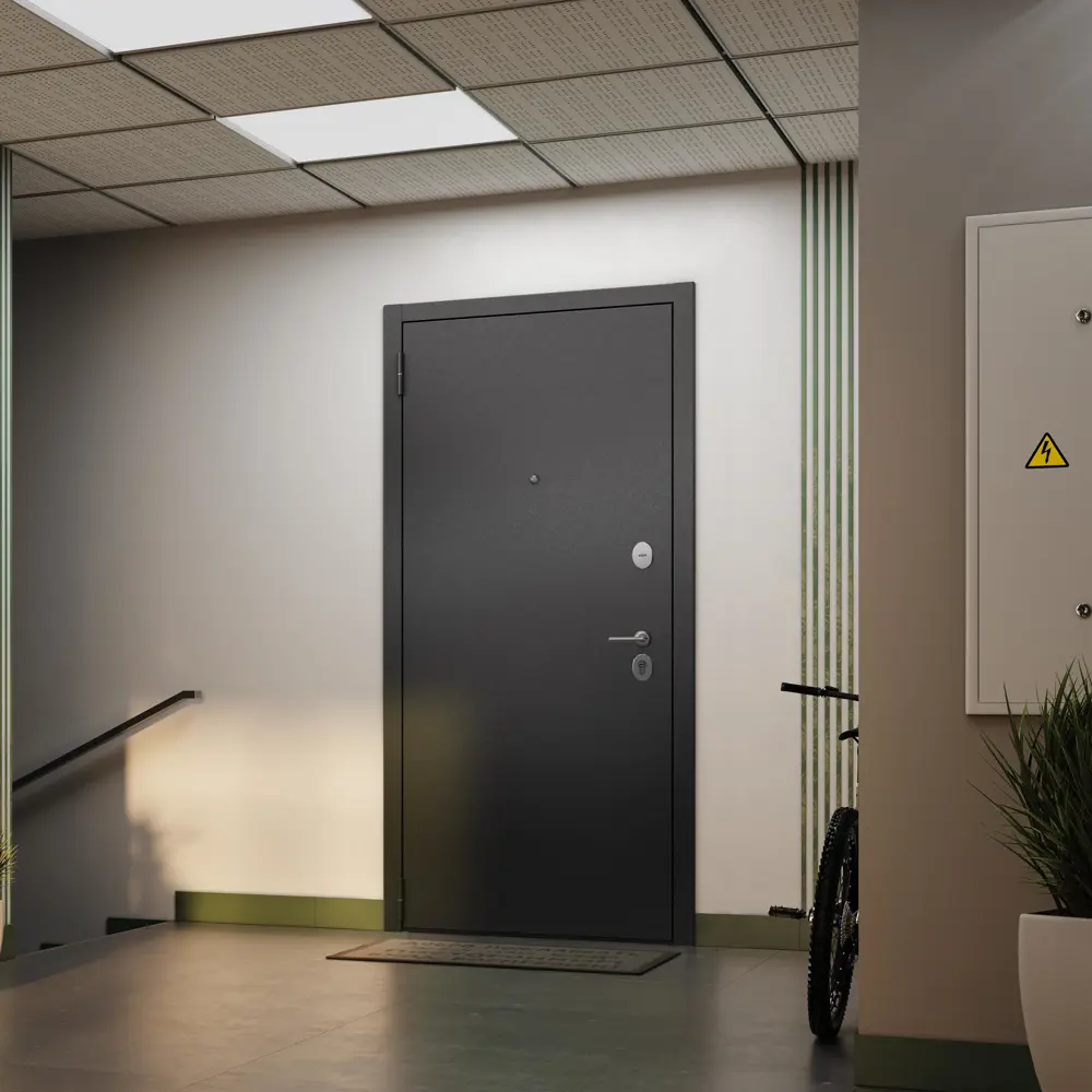 Фото 2 Входная дверь Unicorn Apartment X левый 205x96см цвет графит букле/дуб белый скандинавский Фото 2 Входная дверь Unicorn Apartment X левый 205x96см цвет графит букле/дуб белый скандинавский