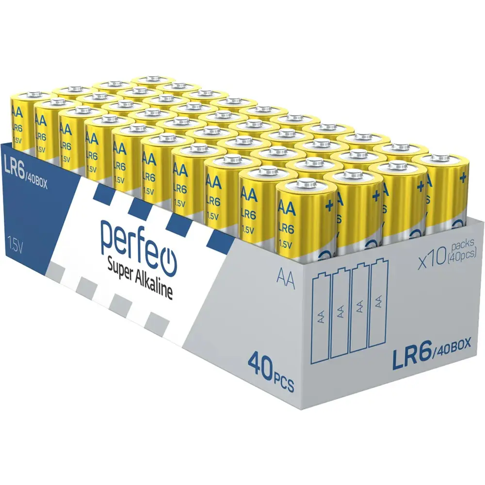 Фото 3 Батарейка Perfeo Super алкалиновая LR06 AA 40 шт. Фото 3 Батарейка Perfeo Super алкалиновая LR06 AA 40 шт.