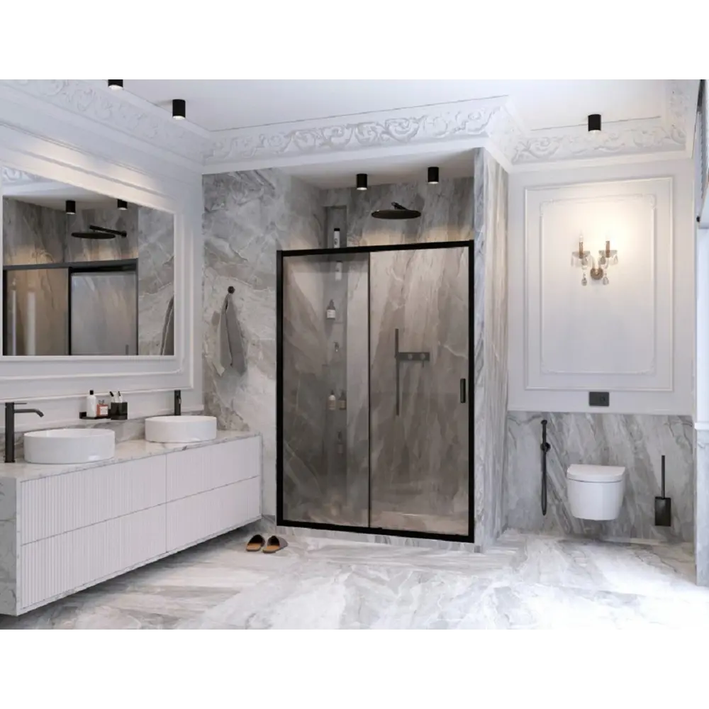 Фото 3 Душевая дверь Ambassador 17021216AB 100см эффект стекла прозрачный раздвижной