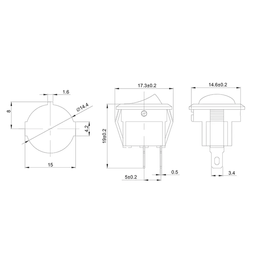Фото 2 Выключатель клавишный Rexant Micro RWB-105 SC-214 круглый 250 В 3А 2с on-off черный Фото 2 Выключатель клавишный Rexant Micro RWB-105 SC-214 круглый 250 В 3А 2с on-off черный