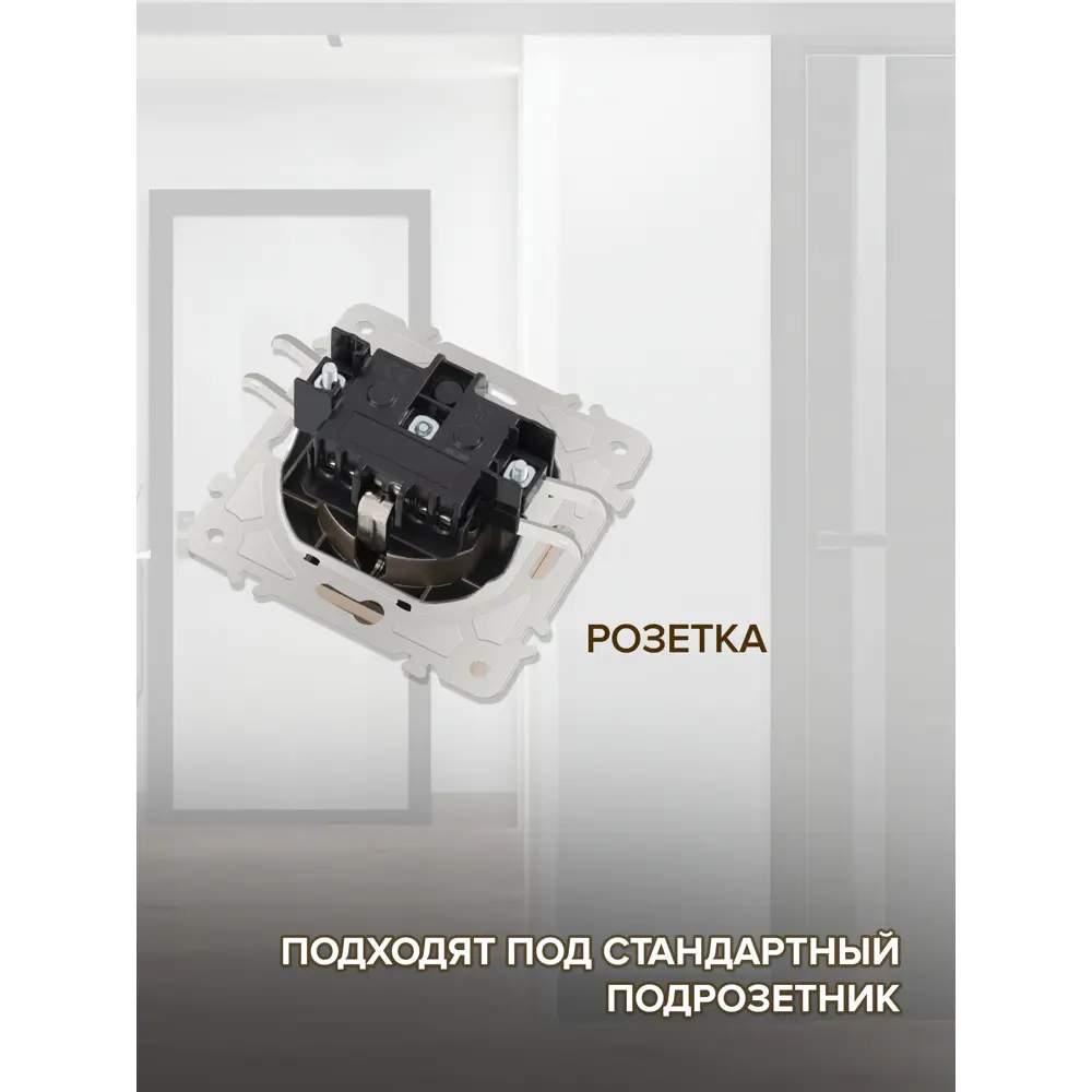 Фото 3 Розетка двойная встраиваемая с рамкой Arte milano SET06-2-41-1x2.shampan с заземлением и крышкой цвет шампань Фото 3 Розетка двойная встраиваемая с рамкой Arte milano SET06-2-41-1x2.shampan с заземлением и крышкой цвет шампань