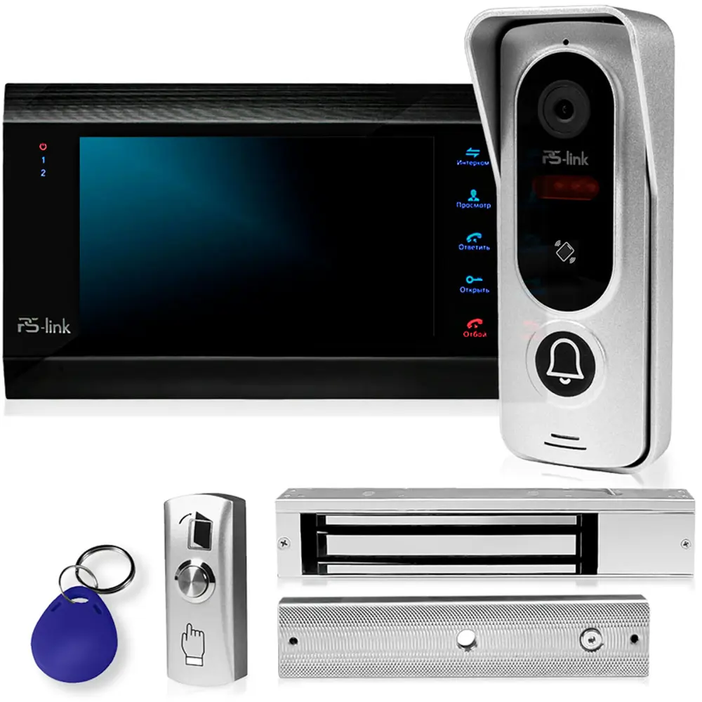 Фото Комплект видеодомофона Ps-link KIT-7621BS-28 7" цвет чёрный Фото Комплект видеодомофона Ps-link KIT-7621BS-28 7" цвет чёрный