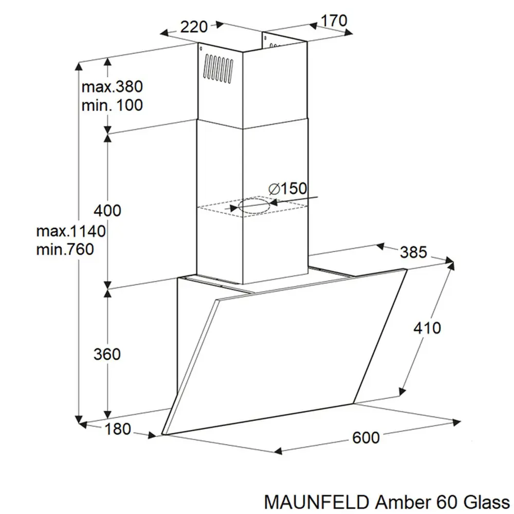 Фото 11 Вытяжка Maunfeld Amber 60 Glass White 60 см цвет белый Фото 11 Вытяжка Maunfeld Amber 60 Glass White 60 см цвет белый