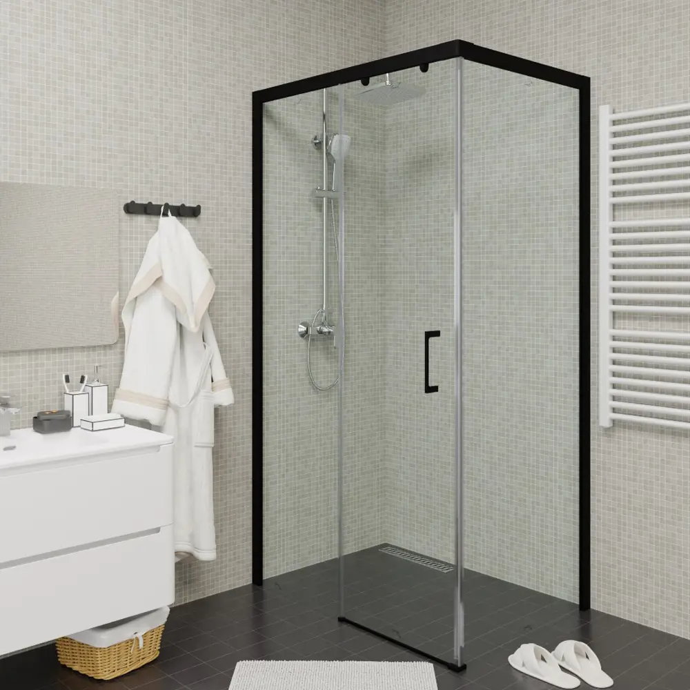 Фото 8 Душевой уголок Ceruttispa Vito110B-L 800x1100x1950 стекло прозрачное профиль черный Фото 8 Душевой уголок Ceruttispa Vito110B-L 800x1100x1950 стекло прозрачное профиль черный