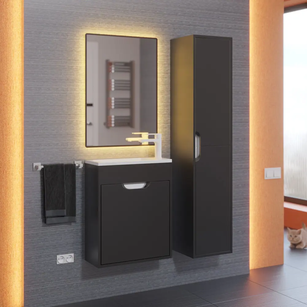 Фото 6 Тумба под раковину Uperwood 2930205360 49.60см цвет черный Фото 6 Тумба под раковину Uperwood 2930205360 49.60см цвет черный