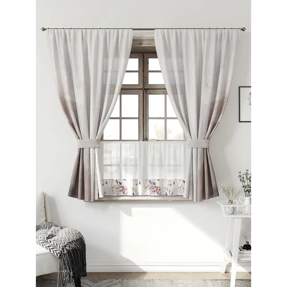 Фото Комплект штор Comfy way Иномик - 91 CW705091-160 на шторной ленте 160x150 см цвет фиолетовый Фото Комплект штор Comfy way Иномик - 91 CW705091-160 на шторной ленте 160x150 см цвет фиолетовый