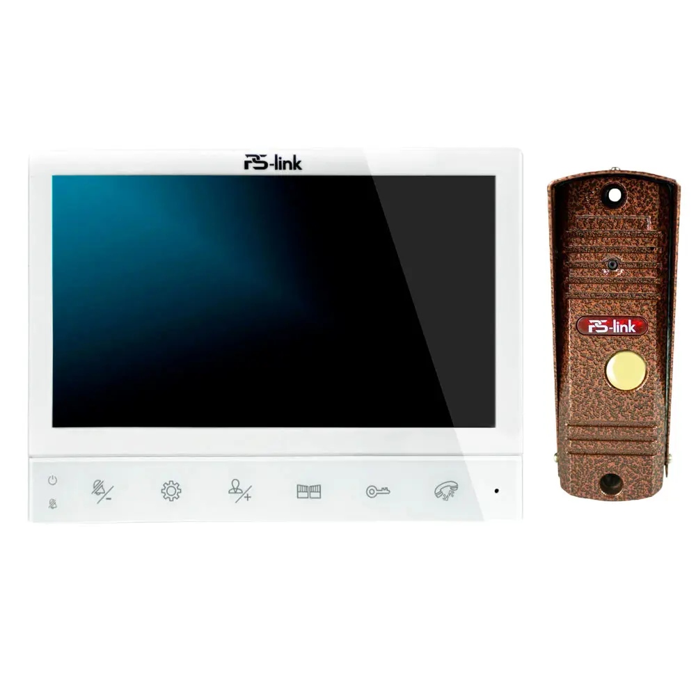 Фото Комплект видеодомофона Ps-link KIT-729DP-201CR-C 7" цвет белый Фото Комплект видеодомофона Ps-link KIT-729DP-201CR-C 7" цвет белый