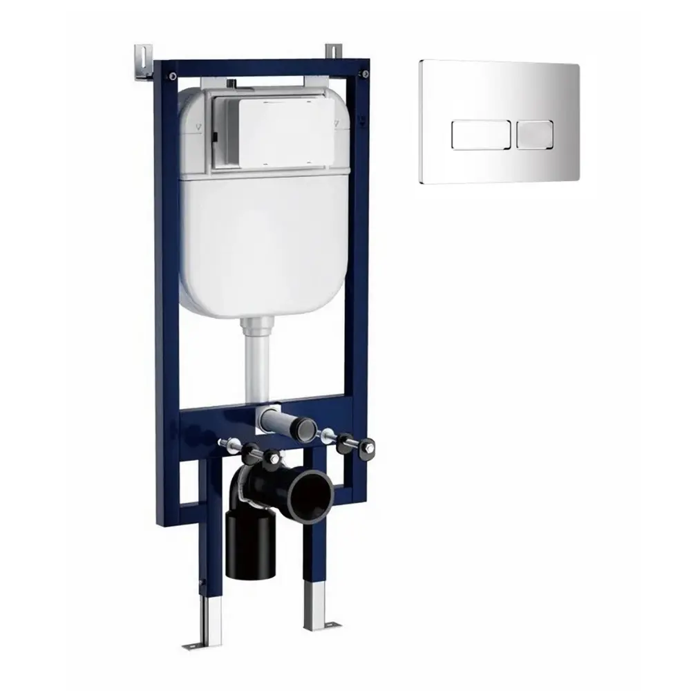 Фото Инсталляция для подвесного унитаза Ceruttispa CT10002 с кнопкой смыва цвет хром Фото Инсталляция для подвесного унитаза Ceruttispa CT10002 с кнопкой смыва цвет хром