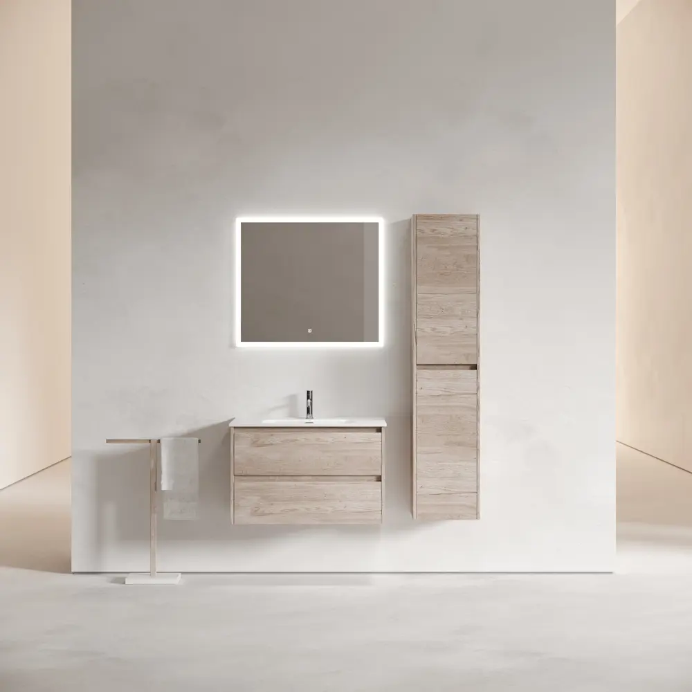 Фото 2 Тумба подвесная SANCOS Libra LB8EG 79x45x50 c двумя ящиками оснащенными доводчиками, дуб галифакс натуральный