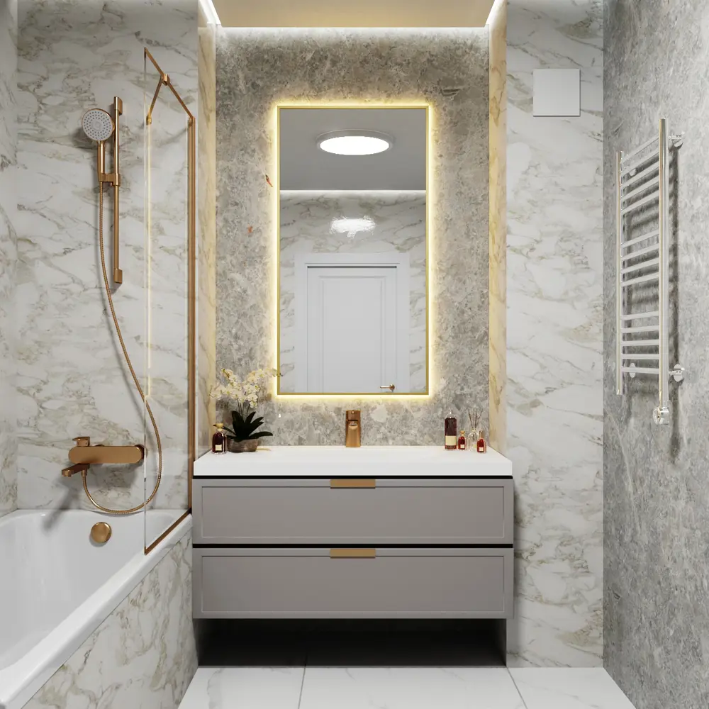 Фото 3 Зеркало со встроенной подсветкой One mirror 12070зст 70x120 см Фото 3 Зеркало со встроенной подсветкой One mirror 12070зст 70x120 см