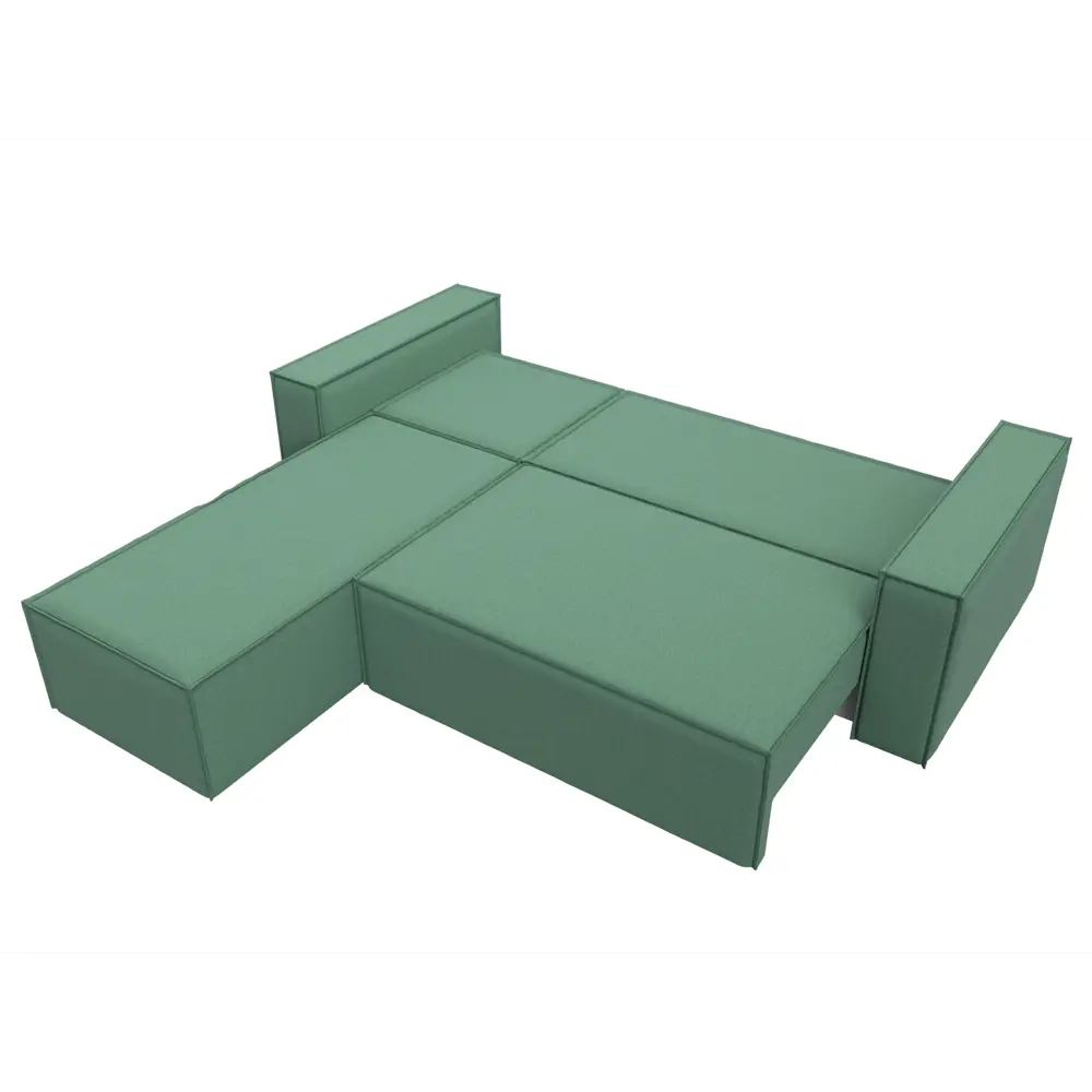 Фото 7 Диван угловой Куба левый угол Лига диванов 124608L 240x91x160 см рогожка цвет амур 11 зеленый