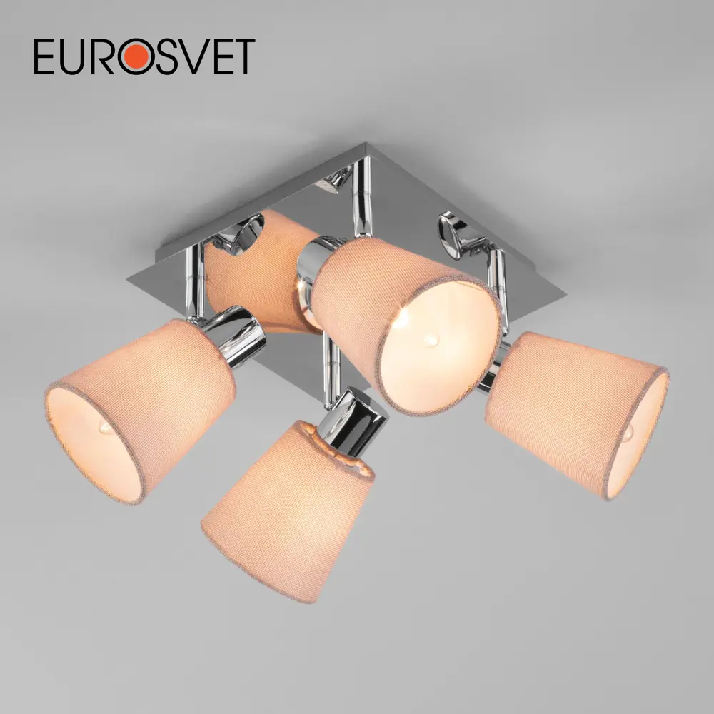 Фото Светильник настенно-потолочный Eurosvet Culver 20080/4 хром/бежевый цвет хром Фото Светильник настенно-потолочный Eurosvet Culver 20080/4 хром/бежевый цвет хром