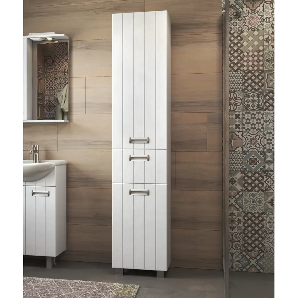 Фото 6 Шкаф для ванны напольный Vigo pn-DIA-40-LM 40x191.9см цвет белый Фото 6 Шкаф для ванны напольный Vigo pn-DIA-40-LM 40x191.9см цвет белый