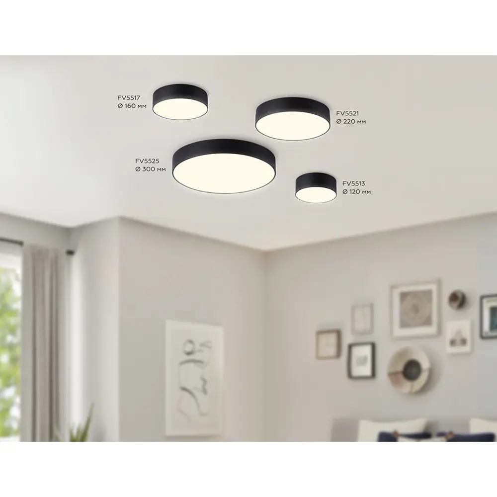 Фото 10 Светильник настенно-потолочный светодиодный Ambrella light Fv5521 5 м² нейтральный белый свет цвет черный Фото 10 Светильник настенно-потолочный светодиодный Ambrella light Fv5521 5 м² нейтральный белый свет цвет черный