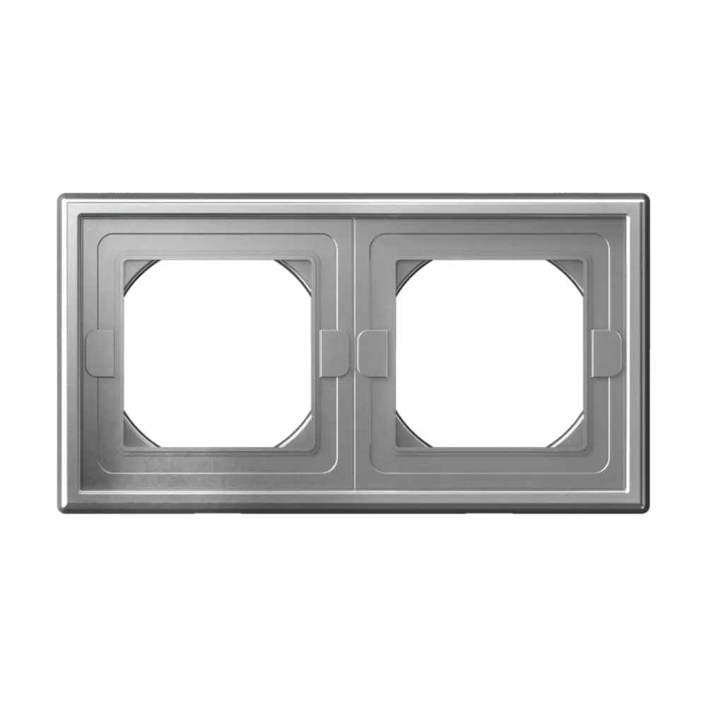 Фото Рамка для розеток и выключателей Systeme electric ArtGallery Aqua 2 поста цвет алюминий Фото Рамка для розеток и выключателей Systeme electric ArtGallery Aqua 2 поста цвет алюминий