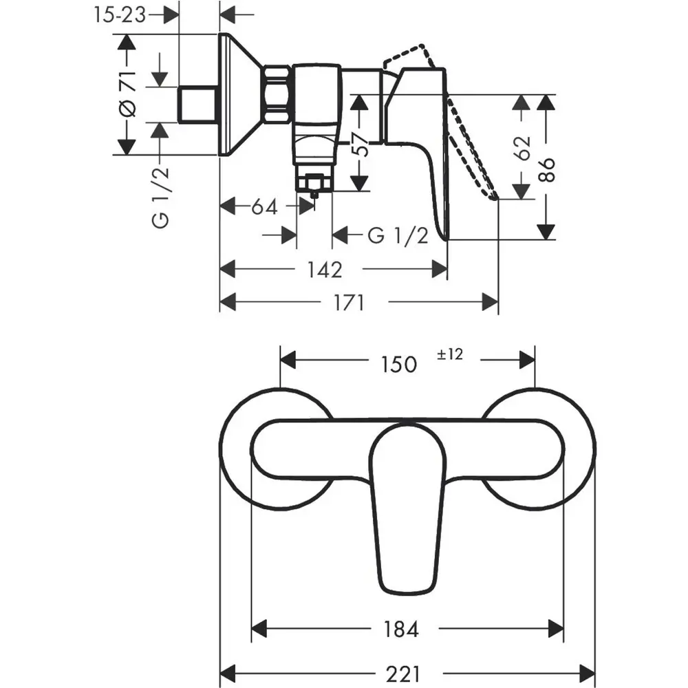 Фото 4 Смеситель для душа Hansgrohe 71760700 Фото 4 Смеситель для душа Hansgrohe 71760700