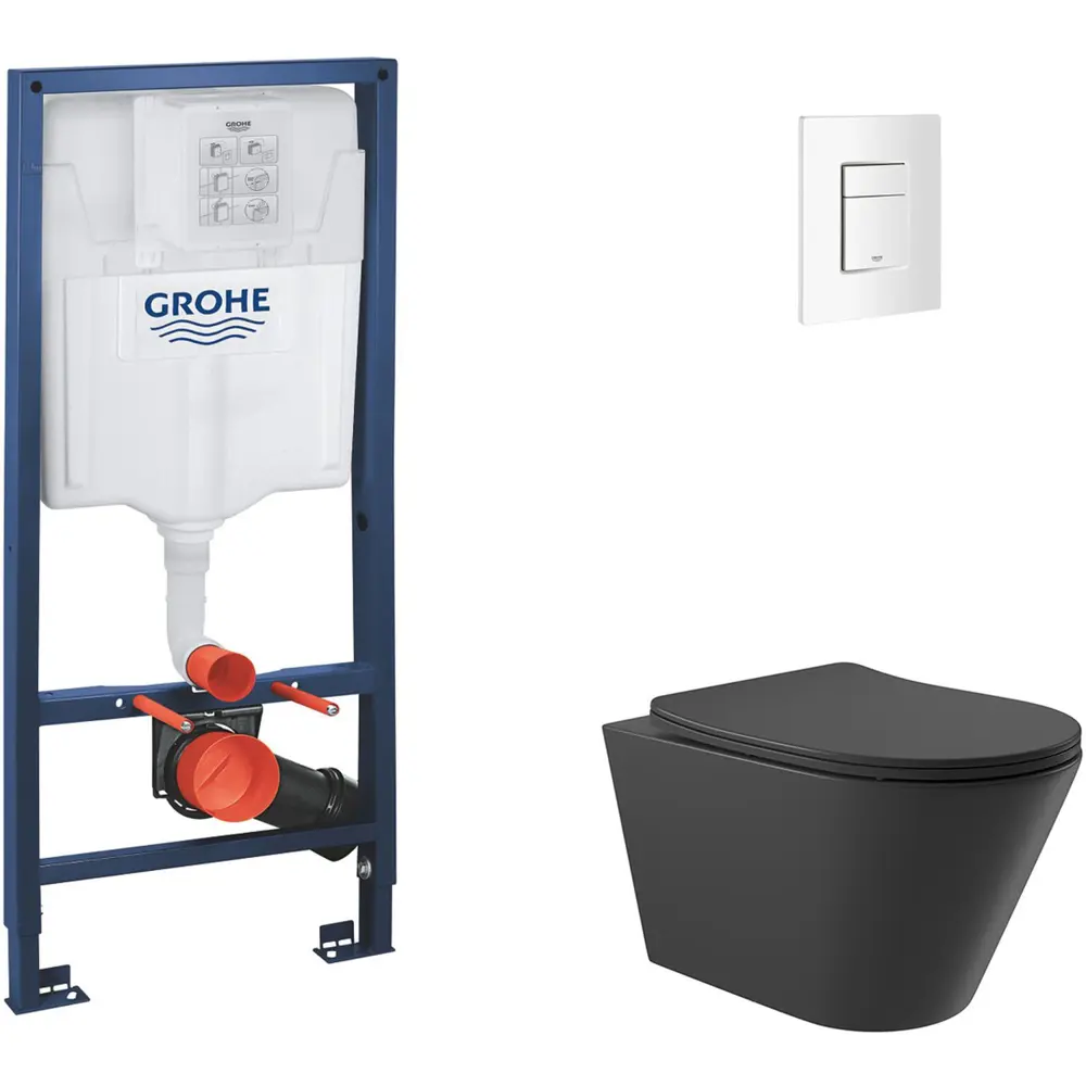 Фото 2 Инсталляция GROHE Rapid SL 3 в 1 с клавишей смыва Skate Cosmopolitan альпин-белый (38772SH0) и унитаз 525*360 Soft-Close черный матовый конус Фото 2 Инсталляция GROHE Rapid SL 3 в 1 с клавишей смыва Skate Cosmopolitan альпин-белый (38772SH0) и унитаз 525*360 Soft-Close черный матовый конус