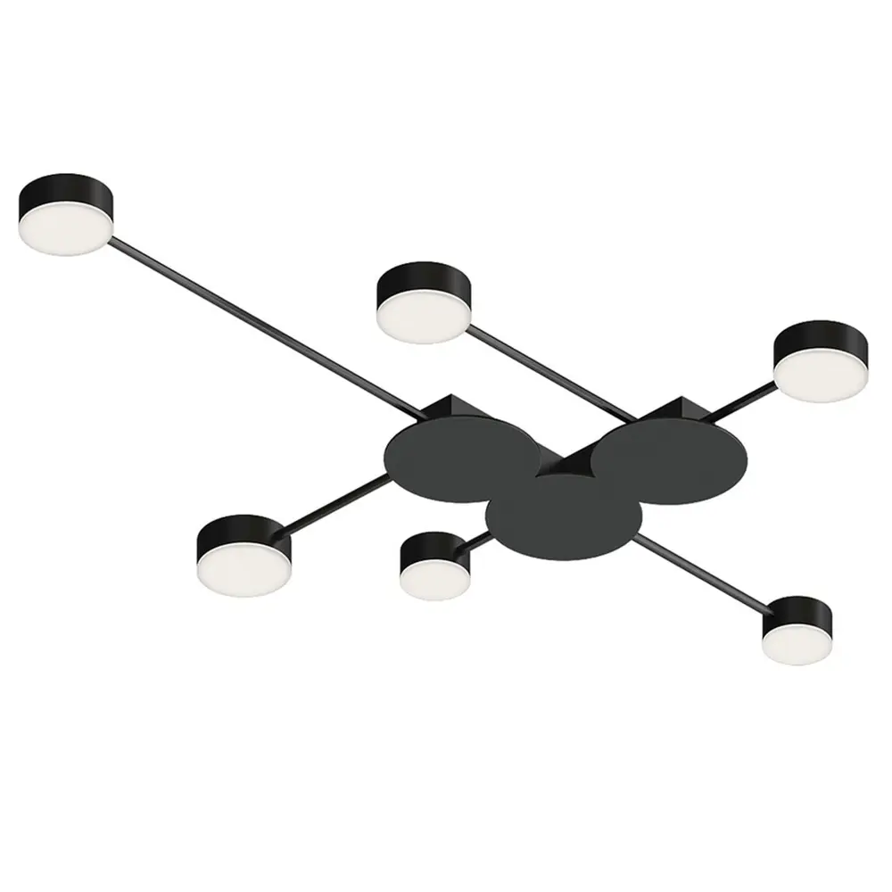 Фото Люстра потолочная светодиодная Kink light Фирс с пультом управления 20 м² нейтральный белый свет цвет черный Фото Люстра потолочная светодиодная Kink light Фирс с пультом управления 20 м² нейтральный белый свет цвет черный