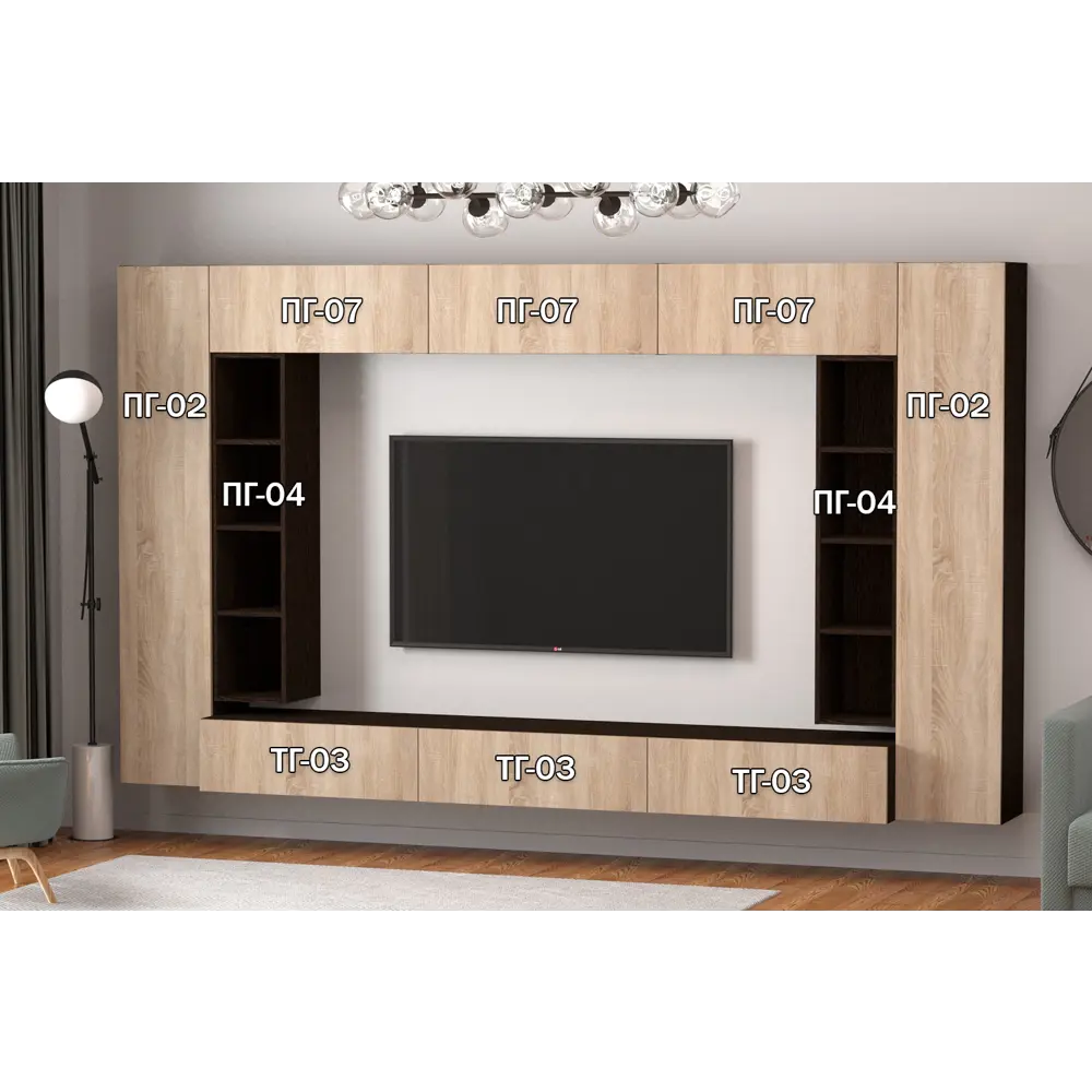 Фото 3 Полка Furnistyle 11838 81x25x42 см ЛДСП цвет венге, дуб сонома Фото 3 Полка Furnistyle 11838 81x25x42 см ЛДСП цвет венге, дуб сонома