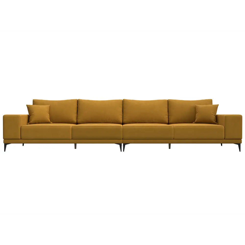 Фото 2 Диван прямой Льюес Лонг Лига диванов 126706 354x88x103 см велюр цвет brut 10 желтый
