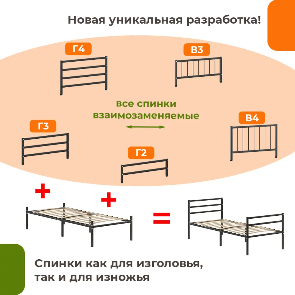 Фото 3 Кровать Домаклево mtlk-bz-sp3g-90-190-ch 90 x 82 x 190 см металл цвет черный Фото 3 Кровать Домаклево mtlk-bz-sp3g-90-190-ch 90 x 82 x 190 см металл цвет черный