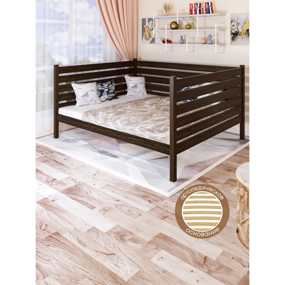 Фото 3 Кровать Solarius Tahta-spin120-190ven-orto 130 x 101 x 200 см сосна цвет коричневый Фото 3 Кровать Solarius Tahta-spin120-190ven-orto 130 x 101 x 200 см сосна цвет коричневый