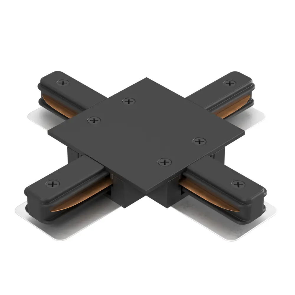 Фото 2 Коннектор Crystal Lux 1408_032 х-образный жесткий для соединения трековых шинопроводов однофазных цвет черный Фото 2 Коннектор Crystal Lux 1408_032 х-образный жесткий для соединения трековых шинопроводов однофазных цвет черный