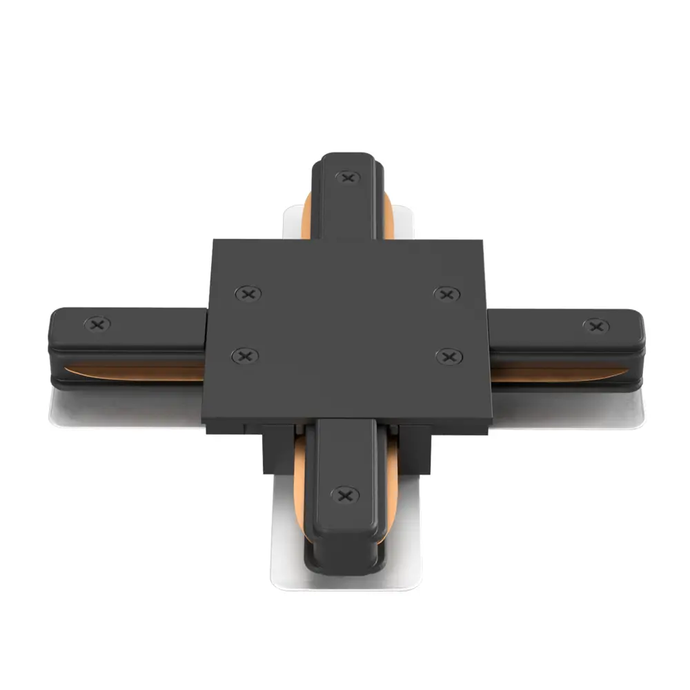 Фото 3 Коннектор Crystal Lux 1408_032 х-образный жесткий для соединения трековых шинопроводов однофазных цвет черный Фото 3 Коннектор Crystal Lux 1408_032 х-образный жесткий для соединения трековых шинопроводов однофазных цвет черный