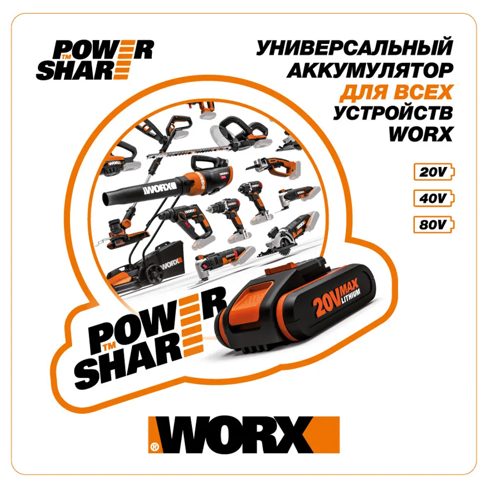 Фото 6 Ножницы аккумуляторные Worx Wg261e 20 В 1x2 Ач АКБ и ЗУ в комплекте Фото 6 Ножницы аккумуляторные Worx Wg261e 20 В 1x2 Ач АКБ и ЗУ в комплекте