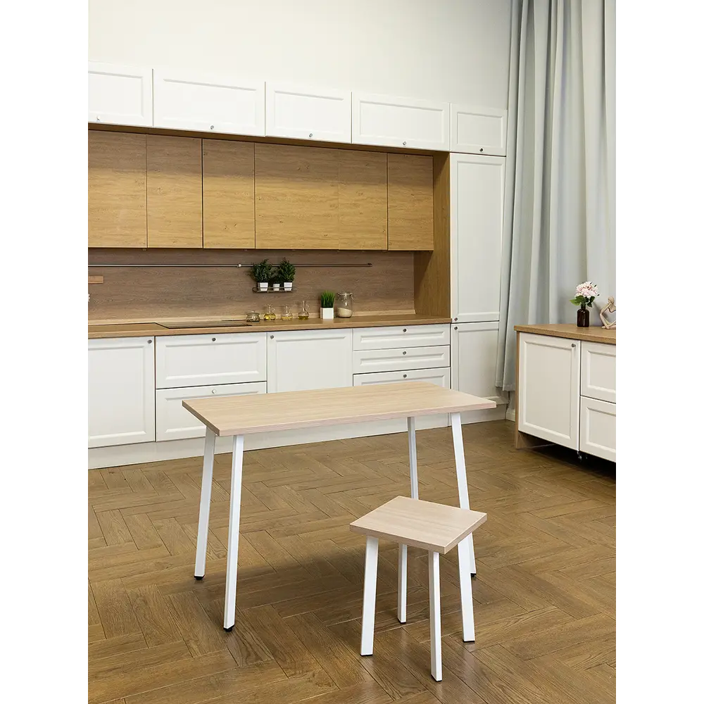 Фото 2 Кухонный стол Diko Loft Delight Dining DL-868283 60х60х75 см цвет шимо светлый Фото 2 Кухонный стол Diko Loft Delight Dining DL-868283 60х60х75 см цвет шимо светлый