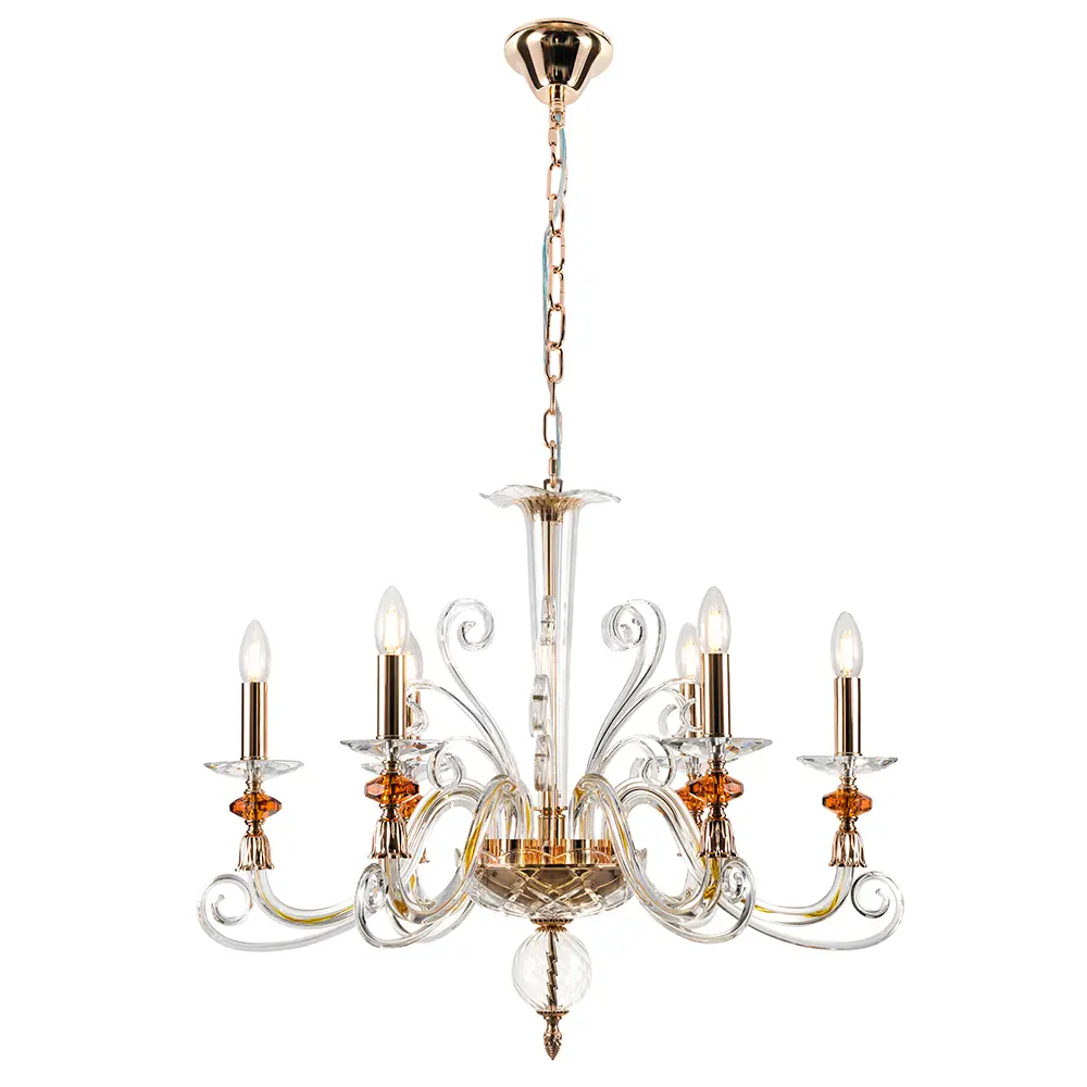 Фото Люстра подвесная Crystal Lux 306_1361 6 ламп 12 м² цвет золото Фото Люстра подвесная Crystal Lux 306_1361 6 ламп 12 м² цвет золото