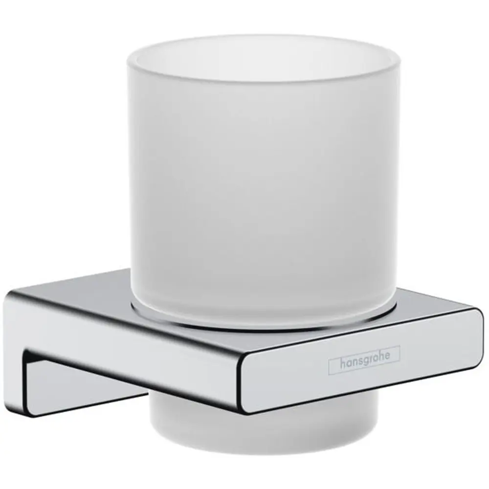 Фото Стакан для зубных щеток HANSGROHE 41749000HG металл и стекло цвет серый/серебристый Фото Стакан для зубных щеток HANSGROHE 41749000HG металл и стекло цвет серый/серебристый