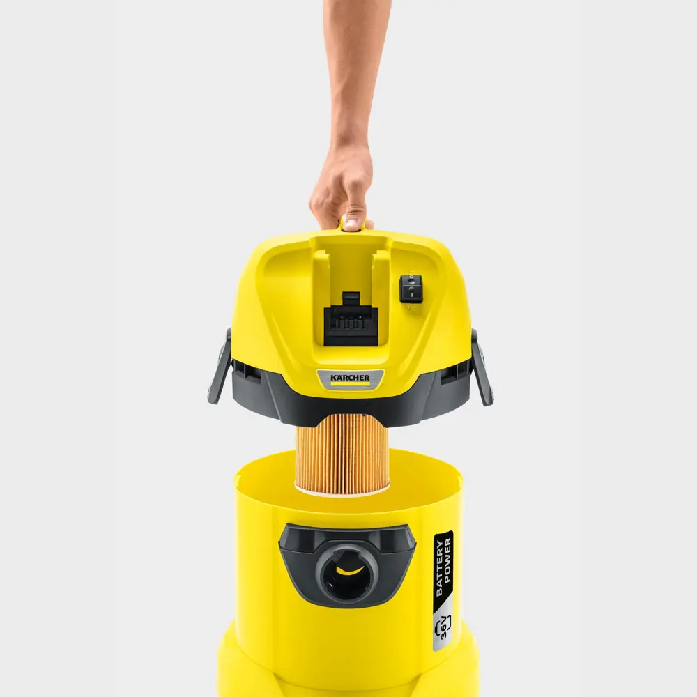 Фото 13 Пылесос строительный аккумуляторный Karcher WD 3 Battery Set, 300 Вт, 17 л Фото 13 Пылесос строительный аккумуляторный Karcher WD 3 Battery Set, 300 Вт, 17 л