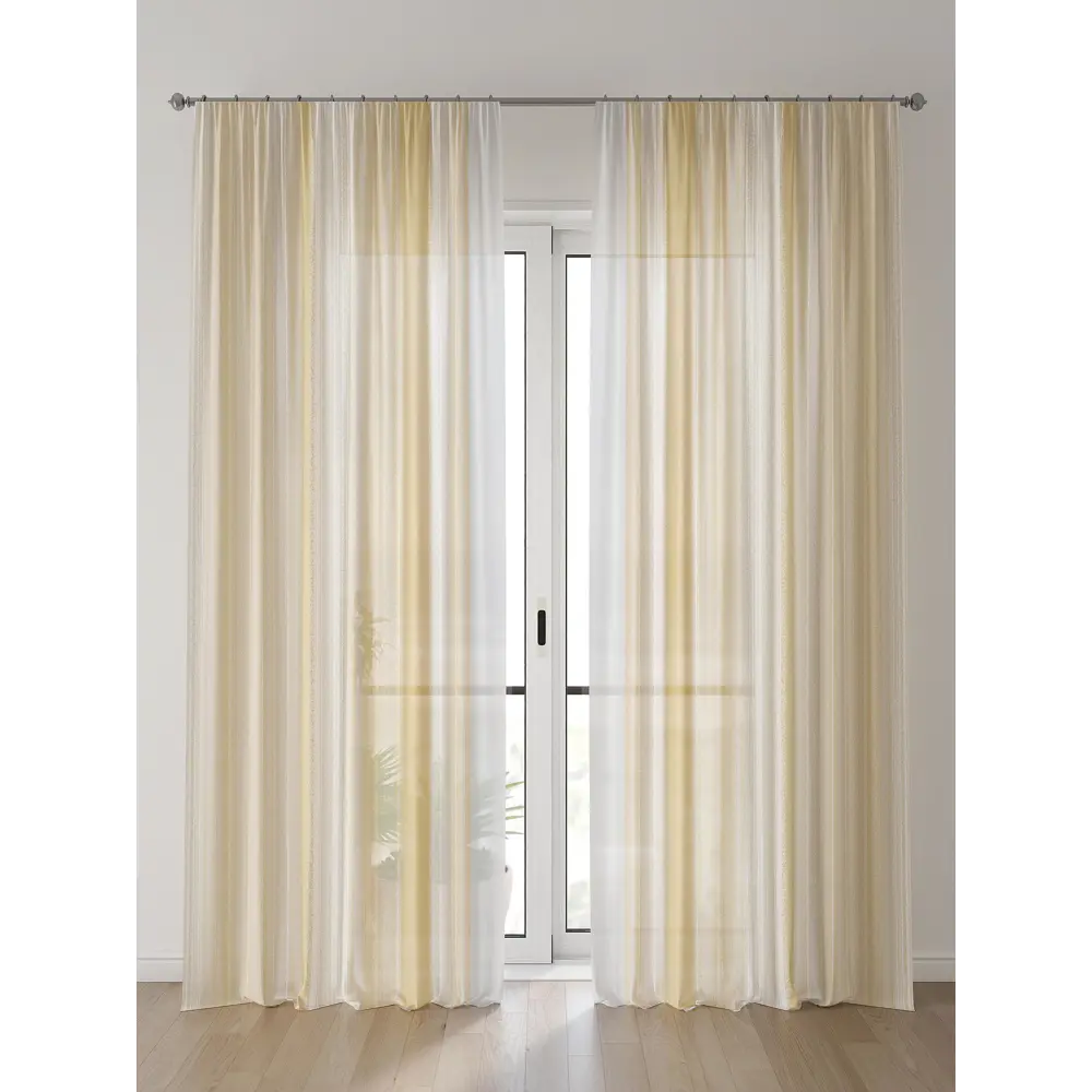 Фото Тюль Comfy Way Алоуна - 129 CW580129-240 150x240 см на шторной ленте цвет бежевый 2 шт Фото Тюль Comfy Way Алоуна - 129 CW580129-240 150x240 см на шторной ленте цвет бежевый 2 шт