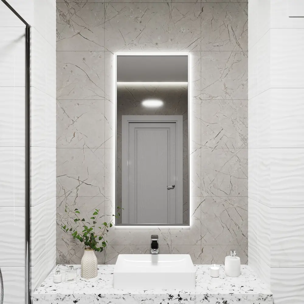 Фото Зеркало со встроенной подсветкой One mirror 10040ссх 40x100 см Фото Зеркало со встроенной подсветкой One mirror 10040ссх 40x100 см