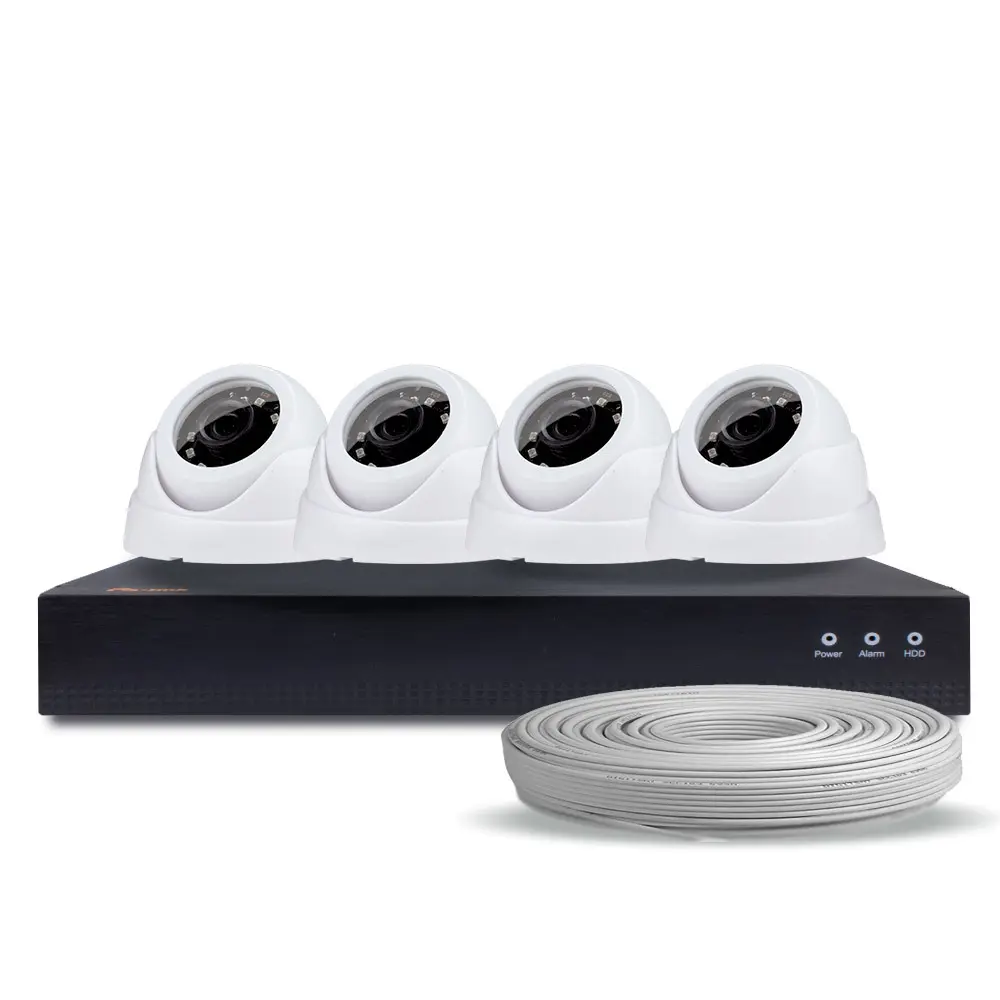 Фото Комплект для видеонаблюдения IP PS-link 2Мп 4 камеры для помещения с POE питанием цвет белый Фото Комплект для видеонаблюдения IP PS-link 2Мп 4 камеры для помещения с POE питанием цвет белый