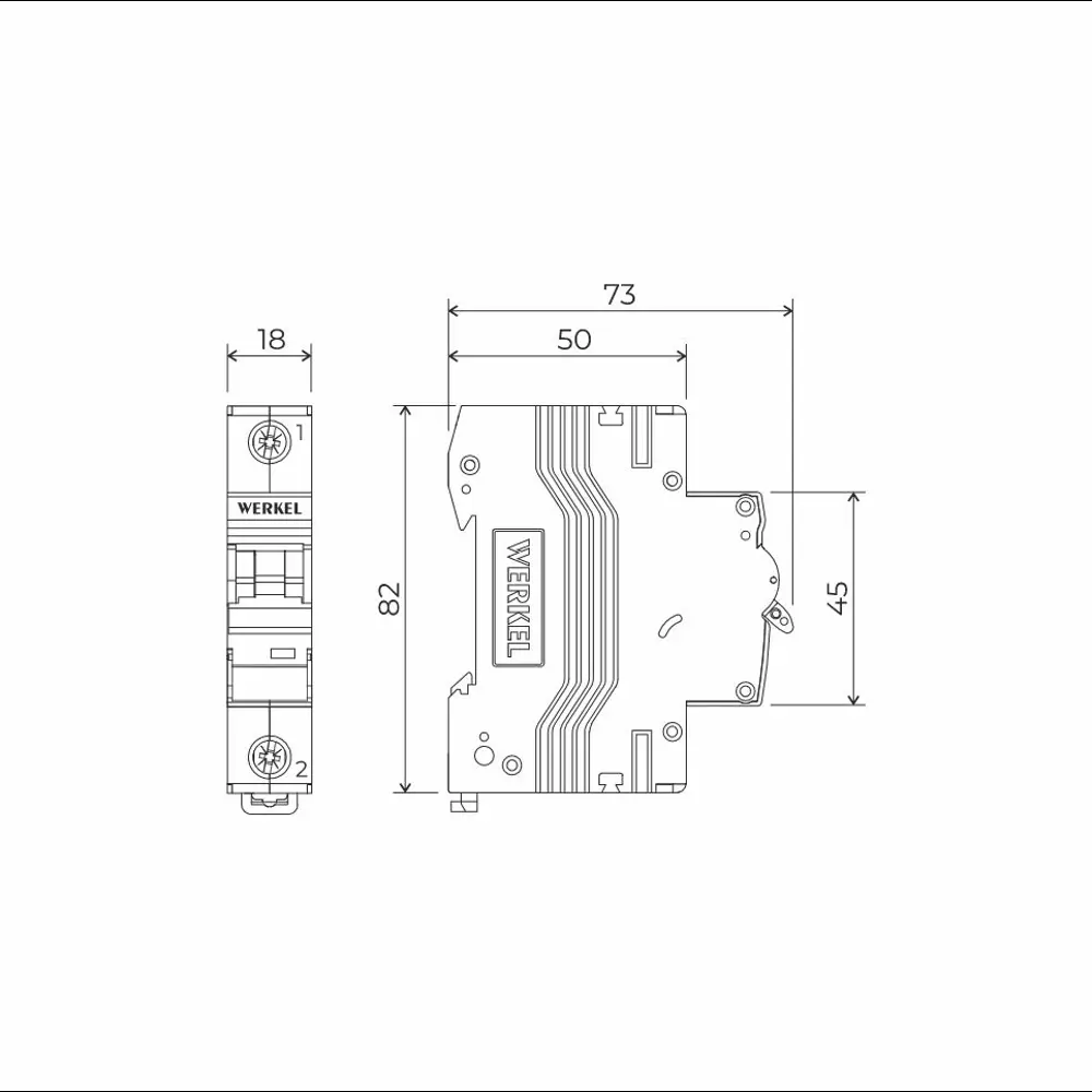 Фото 4 Автоматический выключатель Werkel W901P204 1P C20 А 4.5 кА a062488