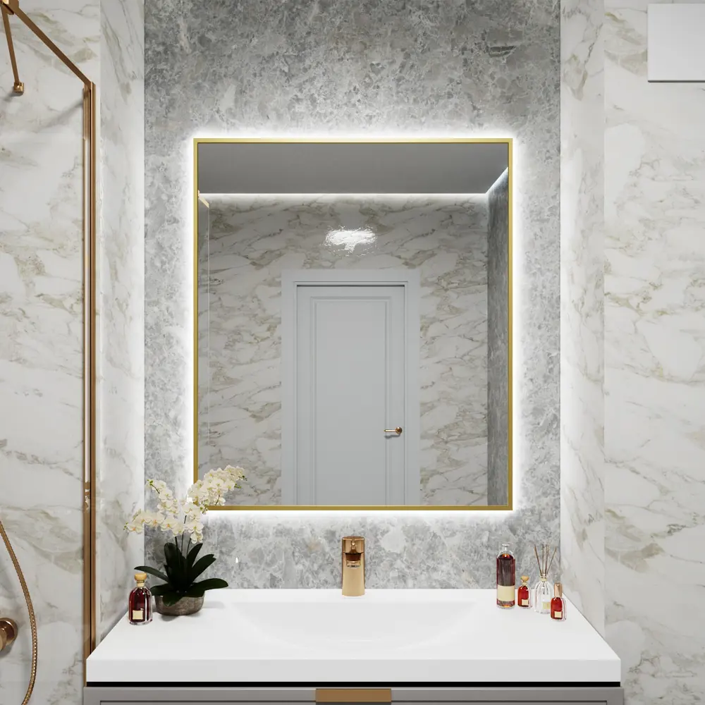Фото Зеркало со встроенной подсветкой One mirror 11090зсх 90x110 см Фото Зеркало со встроенной подсветкой One mirror 11090зсх 90x110 см