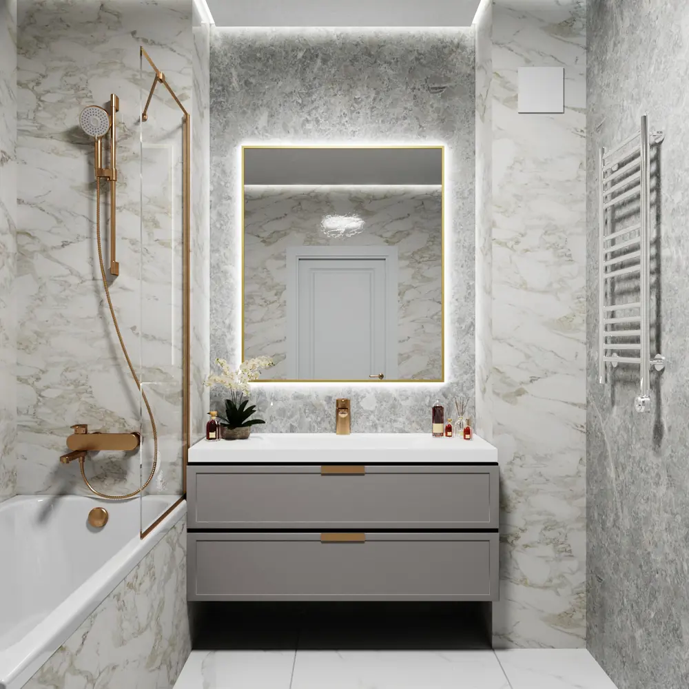 Фото 3 Зеркало со встроенной подсветкой One mirror 11090зсх 90x110 см Фото 3 Зеркало со встроенной подсветкой One mirror 11090зсх 90x110 см