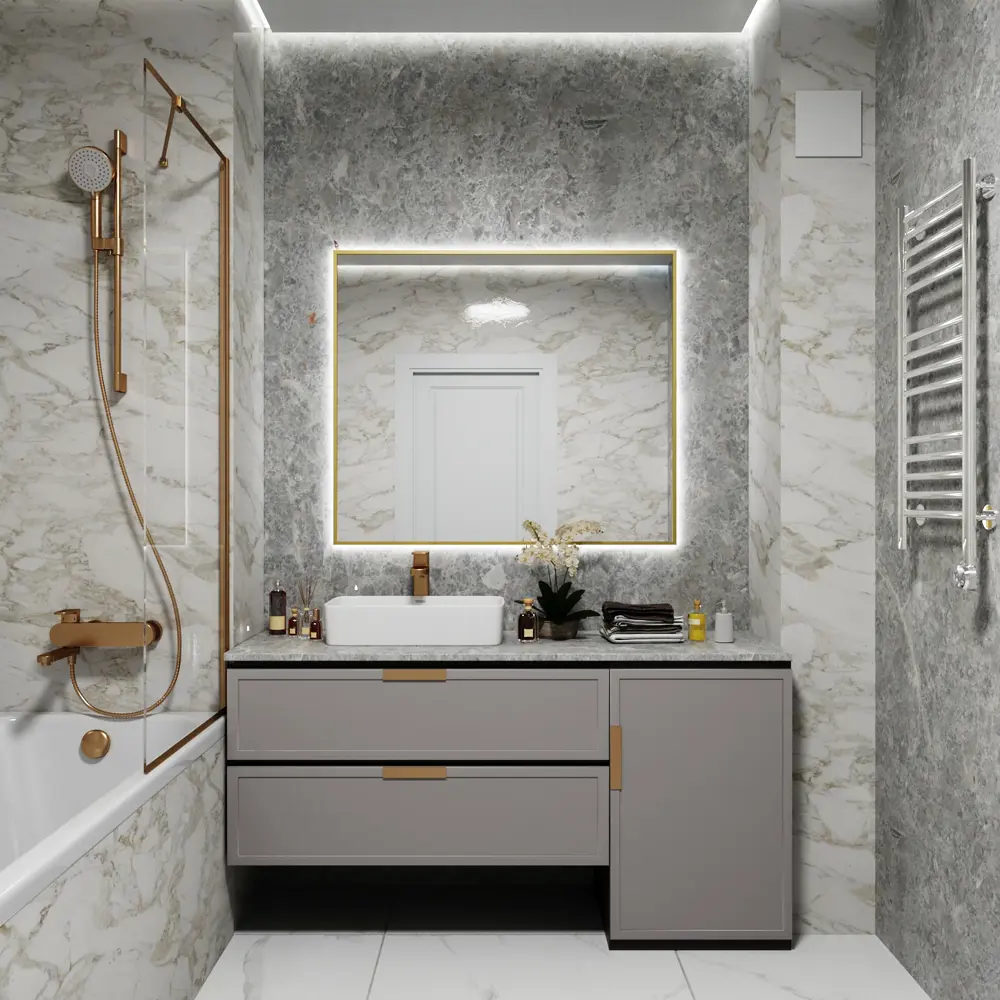 Фото 4 Зеркало со встроенной подсветкой One mirror 11090зсх 90x110 см Фото 4 Зеркало со встроенной подсветкой One mirror 11090зсх 90x110 см