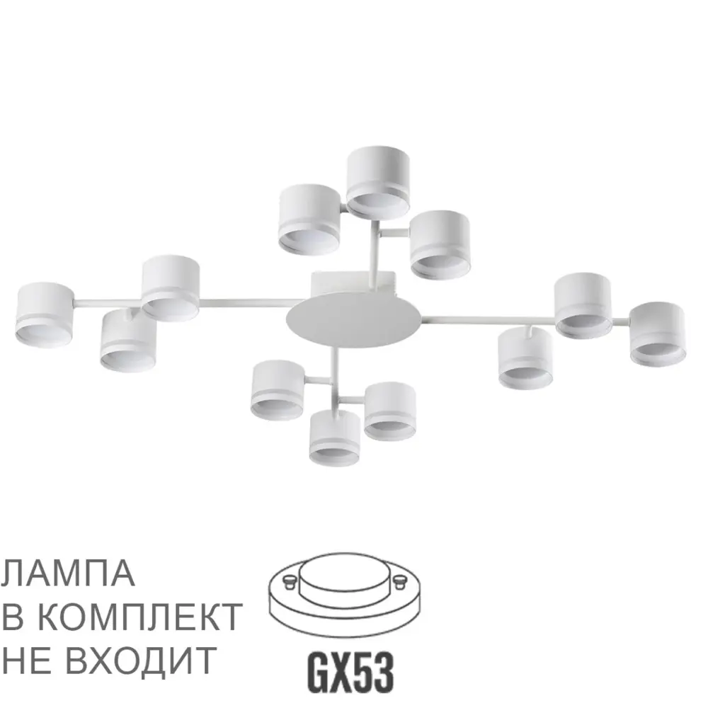 Фото Люстра на штанге Lumion Gareta Lmn_8235_12c 12 ламп 24 м² цвет белый Фото Люстра на штанге Lumion Gareta Lmn_8235_12c 12 ламп 24 м² цвет белый