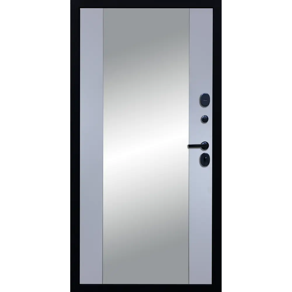 Фото 2 Входная дверь Diva STR МХ-45 205x96см правый цвет Д15 силк маус/черный кварц с зеркалом Фото 2 Входная дверь Diva STR МХ-45 205x96см правый цвет Д15 силк маус/черный кварц с зеркалом