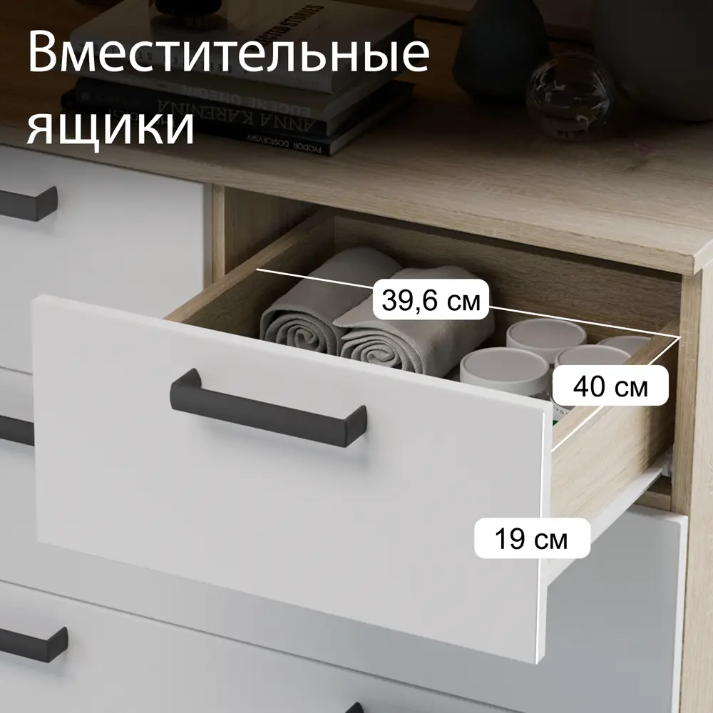 Фото 4 Комод Трия 235023 5 ящиков 80х46х83 см лдсп цвет белый Фото 4 Комод Трия 235023 5 ящиков 80х46х83 см лдсп цвет белый