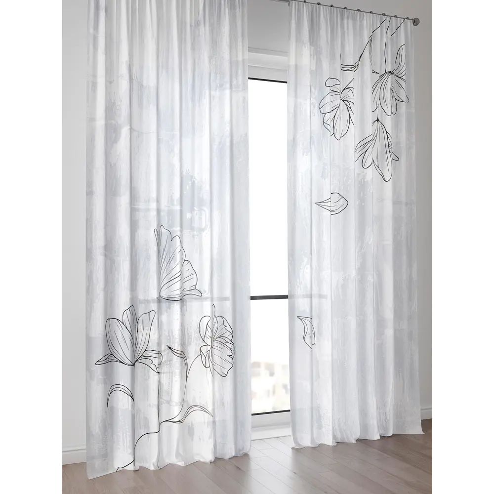 Фото 2 Тюль Comfy Way Алоуна - 183 CW580183-240 150x240 см на шторной ленте цвет белый 2 шт Фото 2 Тюль Comfy Way Алоуна - 183 CW580183-240 150x240 см на шторной ленте цвет белый 2 шт