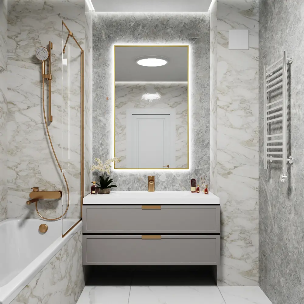 Фото 3 Зеркало со встроенной подсветкой One mirror 13080зсх 80x130 см Фото 3 Зеркало со встроенной подсветкой One mirror 13080зсх 80x130 см