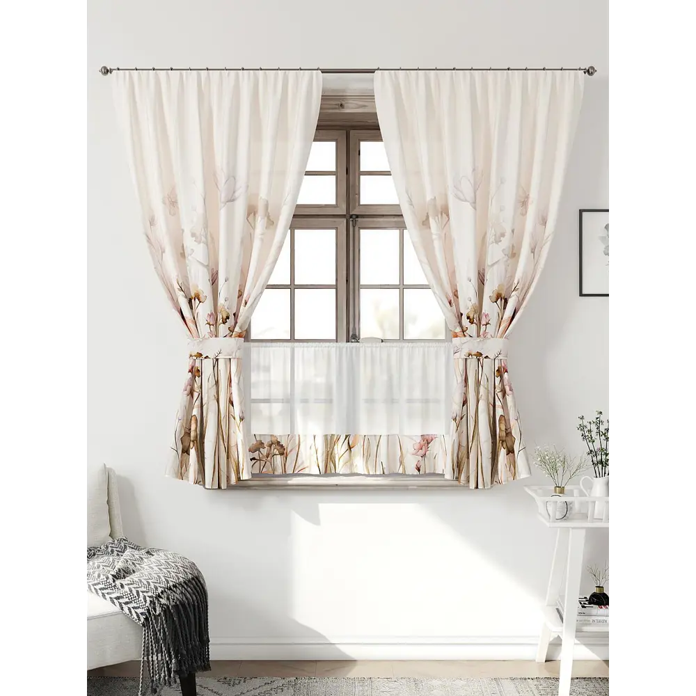 Фото Комплект штор Comfy way Иномик - 47 CW705047-160 на шторной ленте 160x150 см цвет бежевый Фото Комплект штор Comfy way Иномик - 47 CW705047-160 на шторной ленте 160x150 см цвет бежевый