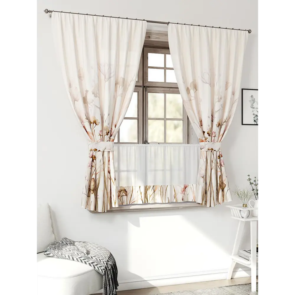 Фото 3 Комплект штор Comfy way Иномик - 47 CW705047-160 на шторной ленте 160x150 см цвет бежевый Фото 3 Комплект штор Comfy way Иномик - 47 CW705047-160 на шторной ленте 160x150 см цвет бежевый