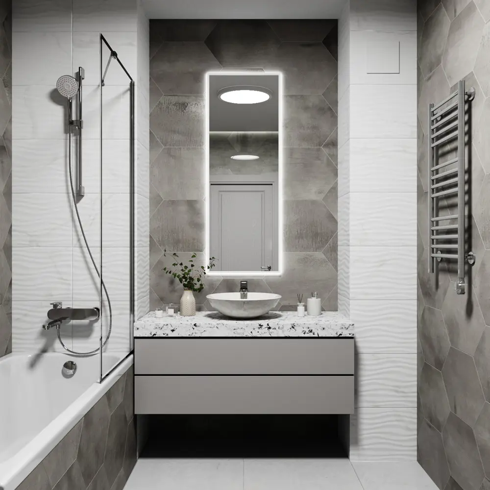 Фото 3 Зеркало со встроенной подсветкой One mirror 12040бсх 40x120 см Фото 3 Зеркало со встроенной подсветкой One mirror 12040бсх 40x120 см