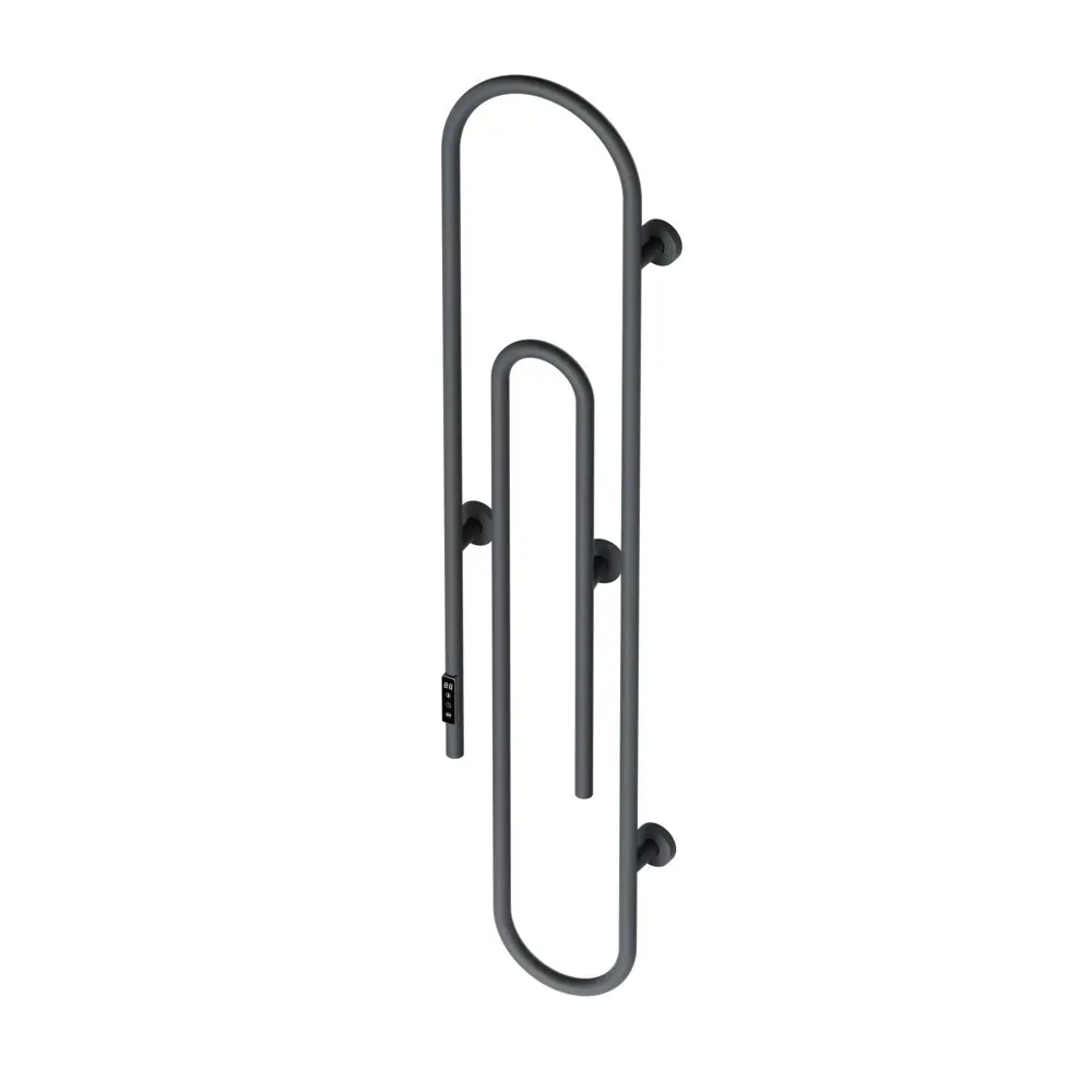 Фото 4 Полотенцесушитель электрический Bauedge Wall Clip Gun Grey AF0016 300x1500 мм 100 Вт S-образный цвет серый металлик